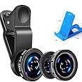 Universal 3 In1 Set with Mobile Stand Professional Hd Camera Lens:180° Fisheye Lens+Wide Angle+ 10X Macro with Bag Clip Holder Kit for All Smart Phones,Tablets,Android (Multi)