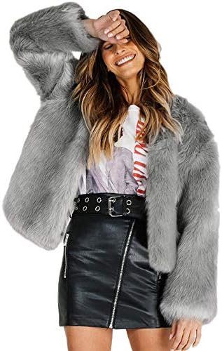 JURTEE Fashion Women's Coats Ladies Autumn Winter Casual Warm Faux Fur Jacket Solid O-Neck Coat Overcoat Outerwear