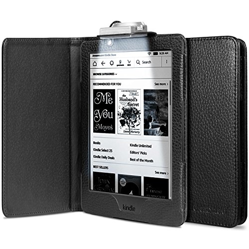 Hülle für den neuen Kindle E-Reader (8. Generation, 2016), GreatShield Magnetische Leder-Abdeckung mit eingebautem LED-Leselicht für den neuen Kindle E-Reader 6" (8. Generation, 2016)