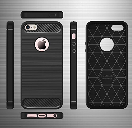 CoziCase - iPhone 5 / 5S Case Slim Luxury Armour Silicone TPU Rubber Case Cover (Black)