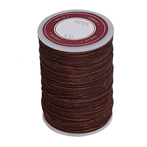 WEONE Brown 0.5mm 120M aus gewachster Polyester Rund Geflochtene Gewinde-Schnur DIY Makramee Schnur