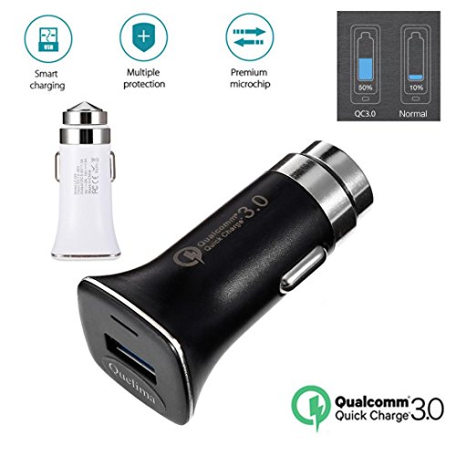 Preisvergleich Produktbild Bescita Qualcomm Certified QC3.0 Schnellladegerät mit USB, Schnellladegerät Charger Safety Hammer (Schwarz)