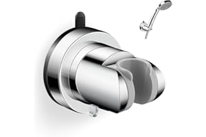HMCEY Support de Pommeau de Douche Ventouse,Fixation Pommeau de Douche Sans Percage,Porte Douchette Mural Universel,Support Douchette Salle de Bain,Shower Head Holder pour Fixer et Régler - Argent