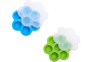 SKINGWA Moules à piqûres d'oeufs en silicone avec couvercle pour pot instantané, 2 paquets (pour 6 qt/8 qt (20,8 x 20,8 x 5 cm), bleu+vert)
