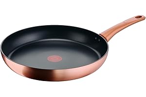 Lagostina Rosé, Padella Antiaderente Ø 32 cm, Rivestimento Titanium, Indicatore di Calore Thermo-Signal, Manico Rivettato, Compatibile con Induzione, Colore Oro Rosa