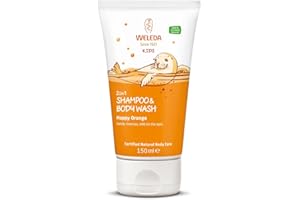 Weleda Kids Shampoo and Body Wash 2in1, Kids Shampoo, Kids Body Wash, Happy Orange, Dermatologically Tested, 100% Certified Natural, Organic, Vegan,150 ml
