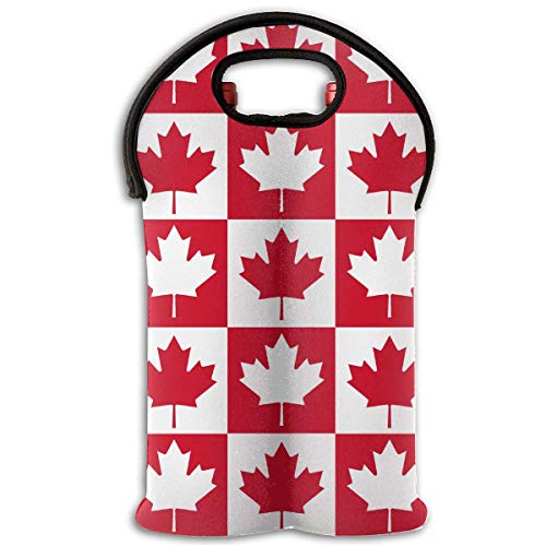 Maple Leaf Canada Ca Flag 2 Bottle Wine Carrier Wine Tote Carrier Bagpurse For Champagne Wine Water Bottleswine Bottle Carrier - 