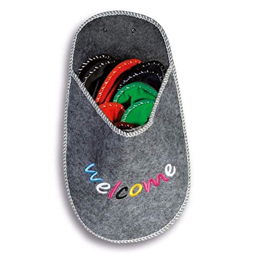 Guilty Gadgets  Lot de 9 Chaussons d'invités en Feutre, 1 Chaussure de Rangement avec Motif étoile, Chaussons d'invités pour Femme et Homme, différentes Tailles et Couleurs.