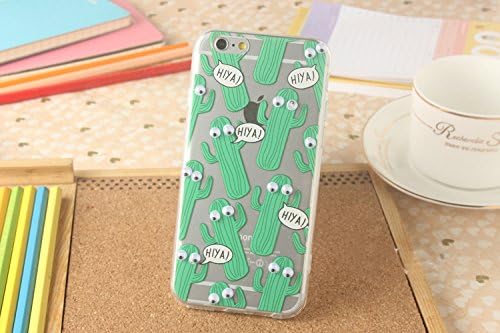 Dkang Fashion Cartoon Cute 3D Moving Eye Eyeball,Popcorn,Fries,Banana,Black Cat,Cactus,Ice Cream Clear Case For iPhone 7 Plus (004)