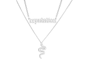 Manqyi Plata Serpiente Colgante Collar, Serpiente Colgante Collar, Collar para Mujeres, Collar Serpiente Plata de ley Colgante, Ajustable Collar para Mujeres y Niñas De Regalo (Collar de 2 capas)