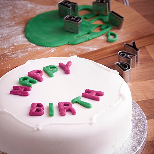 VonShef 26-teilig Ausstechformen Ausstecher Set Buchstaben Zahlen & Alphabet Tortendeko Marzipan Fondant - 3