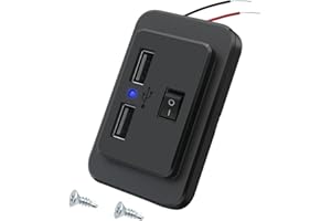 Giantdeer USB Steckdose 12V Wohnmobil, 4.8A Dual USB KFZ Steckdose mit ON/OFF Schalter, 12V Wasserdicht Zigarettenanzünder Ladebuchse Panel für 12V/24V Auto Bus ATV Schiff LKW