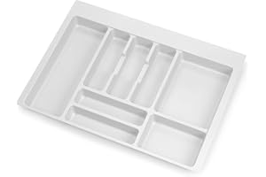 Emuca - Portaposate per cassetto da cucina Vertex/Concept 500, modulo 700 mm, Spalle 16mm, Plastica, bianco
