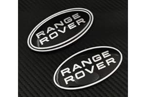 GENERIC Smartec Gloss Black and Silver Replacement Badge for Front Grill & Rear Tailgate Boot - Fits all Land Rover Range Rover.