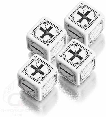 Q WORKSHOP Antique Fudge white & black RPG Dice Set 4 x D6