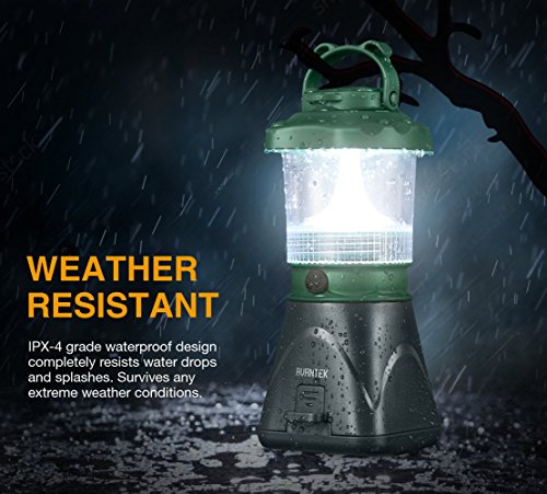 AVANTEK LED Laterne Solar Taschenlampe Campinglampe, 2 Helligkeit Modi mit Eingebautem Akku, Außenleuchten für Wandern, Camping, Notfall, Hurricanes, Garten - 4