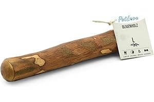 PetLove Bastone da Masticare in Legno d’Ulivo per Cani • Radice da masticare Pulisci Denti per Cane • Osso Masticazione & Bastoncino Giocattolo per Cani • Taglia: L (221-450 g)
