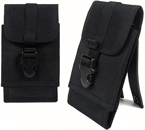 Wynoz Black EDC Tactical Molle Compatible Waist Bag for Smartphone Carrier Belt Pouch Holster Cover Case Oversize iPhone 6s Plus Samsung Note 5