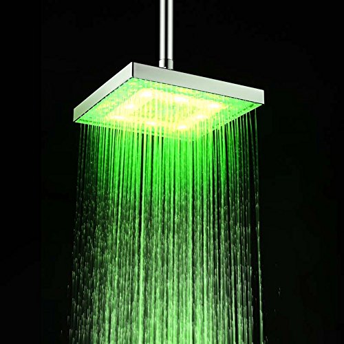 Getek square 8 „Zoll LED Duschkopf mit Temperatur Sensor Duschkopf mit 3 facher Farbverstellung - 3