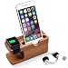 Produktbild Ladestation Halterung, Elekin Bamboo Docking Station Apple Watch Stand für Apple Watch und iPhone 5 5S 5C 6 6 PLUS SE 6S 6S Plus.