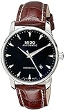 Mido Herrenuhr Analog Automatisch mit Lederarmband, Schwarz (Schwarz/Braun), M86004188