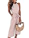 Produktbild Jumpsuit Damen Ursing Frauen Gestreift Drucken Ärmellos O-Ausschnitt Overall Weites Bein Hosen Outfit Lässige Clubwear Party Abendmode Elegant Hosenanzug Sommer Strand Romper , Rosa - L (EU 40-42)
