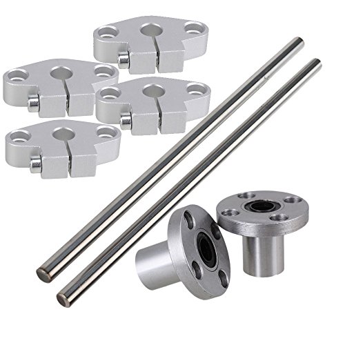 cnbtr Vertikal 8 mm Dia Rund Flansch Motion Buchse Bearing & Verlaufsfilter Linear Schaft Optische Achse mit Rod Schiene Unterstützung Set of 8 - 2