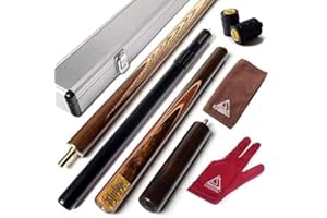 CUESOUL Tacos de billar de 3/4 de mano con mini extensión de extremo a tope de aluminio Karella