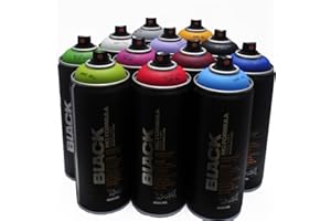 Montana Black 400 ml Farben Satz von 12 Graffiti-Straßen-Kunst-Wand Sprühfarbe