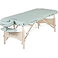 Master Massage 71cm Wide Lightweight Paradise Wood Portable Massage Table W/Carry Case, Capacity: 300kg Massage Couch Beauty Bed Tattoo Table, Mint Green