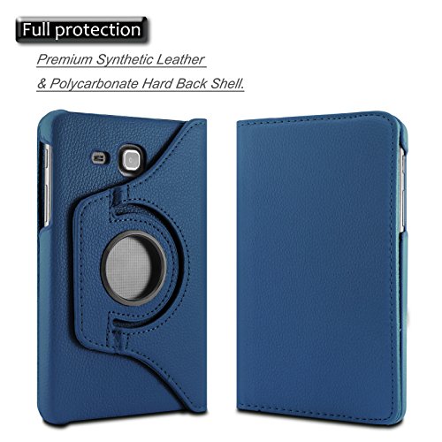 Infiland Samsung Galaxy Tab A 7.0 Hülle Case – PU Ledertasche lederhülle 360° Drehbarer Stand Cover Case Schutzhülle Tasche Etui für Samsung Galaxy Tab A 7.0 17,8 cm SM-T280 (7 Zoll)Tablet-PC(Dunkleblau) - 3