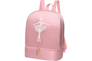 Baoblaze Ballet Dance Backpack with Separate Shoe Compartments Cute Portable Girls Ballerina Bag Handbag for Latin Dance Travel Sports, Pink A