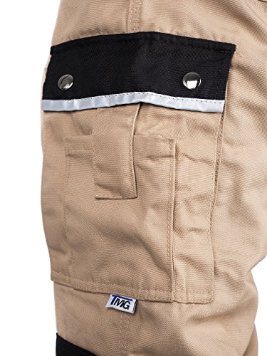 TMG® – Herren Latzhose für Tischler/Stuckateur – strapazierfähig – Sandfarben - 5