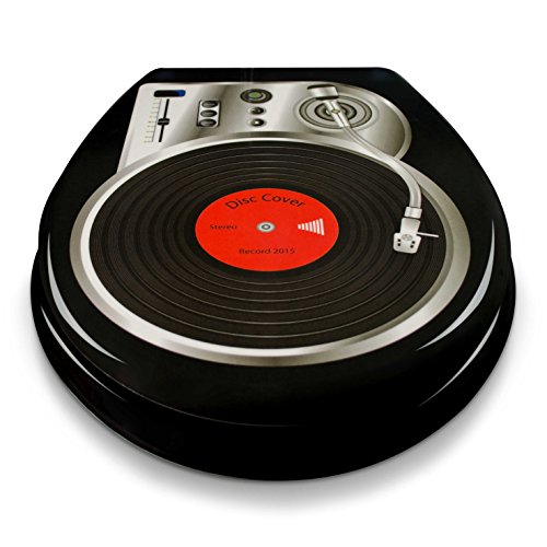 Premium WC Sitz mit Absenkautomatik – „DJ Turntable“ Design – Toilettendeckel aus Duroplast inkl. Montagesatz – VENKON - 4