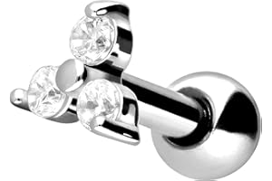 PIERCINGLINE Ohrpiercing aus Chirurgenstahl - Kristallblume Piercing als Ohr-Stecker, Helix oder Tragus in 4 stylischen Farben