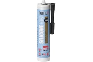 Mastic silicone sanitaire noir FOME FLEX [310 ml] - Résistant aux moisissures (S1) - Silicone pour joints de salle de bain, gouttières et fenêtres