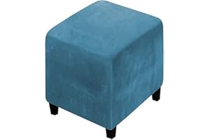 ELYSYSRL Copri Pouf Quadrato/Rettangolare Elasticizzato, Spandex Copertura Dell'Ottomano 50x50/80x80/40 x 40/90x90 Cover Moderna Copri Poggiapiedi Poltrona per Soggiorno, Morbido Lavabile Fodere per Sgabello (