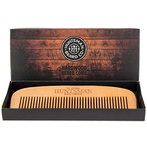 Hair and Beard Comb - Perfect for Beard Balms and Oils - Anti-Static, No Snag Wooden Brush - Presented in Cardboard Gift Box