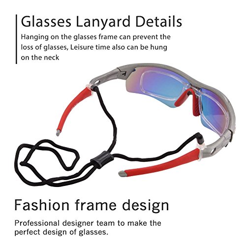 Duco polarisierte – Sport-Sonnenbrille mit 5 auswechselbaren Gläsern UV400 Schutz – Sportbrille fürs Radfahren -Laufbrille Joggbrille 0026 - 5