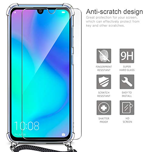 AROYI Handykette Handyhülle + Panzerglas Schutzfolie für Samsung Galaxy A10 Hülle mit Kordel zum Umhängen – Bild 3