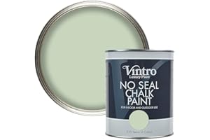 VINTRO PAINT Vintro | No Seal Chalk Paint | Pale Green | Interior & Exterior Use | Furniture | Walls | Wood | Metal | 1 Litre (Verdant)