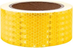 FUNNYTEK Reflective Tape, 9M x 5CM Warning Sticker High Intensity Reflector Tape Waterproof Safety Tape, 1 Pack Self-Adhesive Security Marking Tape for Vehicles Car Motorcycle Bike Helmets on Night, Yellow