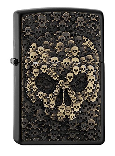 Zippo Skulls IN Skull-Black Matte-Spring 2017 Encendedor, Cromado, Plata, 5.8 x 3.8 x 2.0 cm