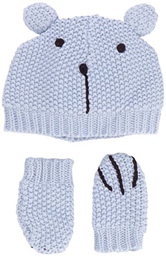Lilly & Sid Baby-Boys Hat and Mittens, Blue, 6-9 Months (Manufacturer Size:0-9 Months)