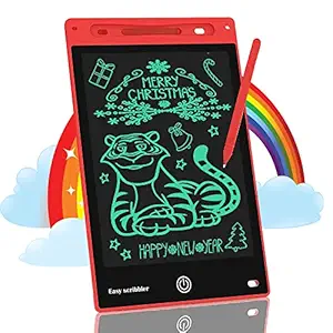 Easy Scribbler 12 inch Reusable Portable LCD Ewritting Pad, Drawing Tablet Board Educational Toy for Kids and Student - Writer with Super Light Screen, Red