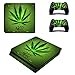 Produktbild Morbuy PS4 Slim Skin Design Folie Aufkleber Sticker schützende Haut Schale für Sony Playstation 4 Slim Konsole und 2 Dualshock Controller (Green Leaf)