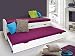 Produktbild MARINELLA Funktionsbett Tandemliege 90 x 200 cm inkl. 4 Schubkästen für Kinderzimmer Jugendzimmer als Kinderbett Jugendbett Holzbett Stauraumbett in Kiefer weiß, Kiefer weiß