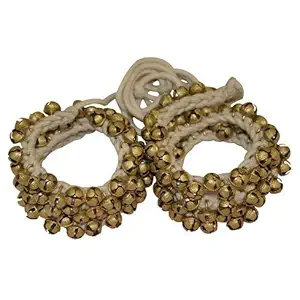 Sai Musical Ghungroo For Classical Dance (50 + 50) White Cotton String (2.0 cms)