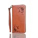 Produktbild Lonchee Samsung Galaxy A3(2015) Wallet Tasche Brieftasche Schutzhülle , geprägten Design Hochwertige PU Leder Folio Tasche Case Hülle im Bookstyle mit Standfunktion Kredit Kartenfächer (braun)