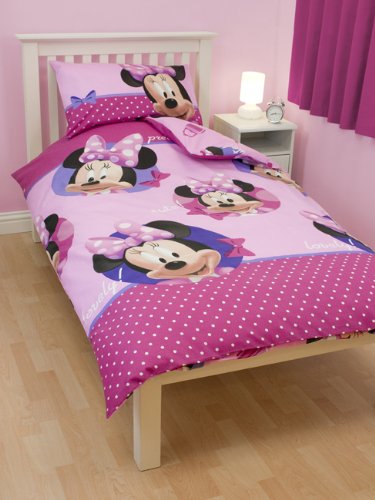Minnie Mouse 'Pretty' Rotary Single Duvet Cover and Pillowcase Set